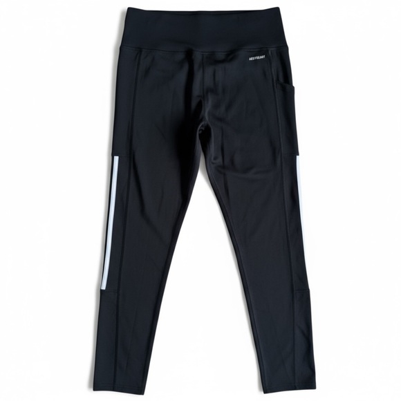 New Adidas Black 3-Stripes Cropped AEROREADY Leggings Athleisure Activewear XL - Picture 3 of 6